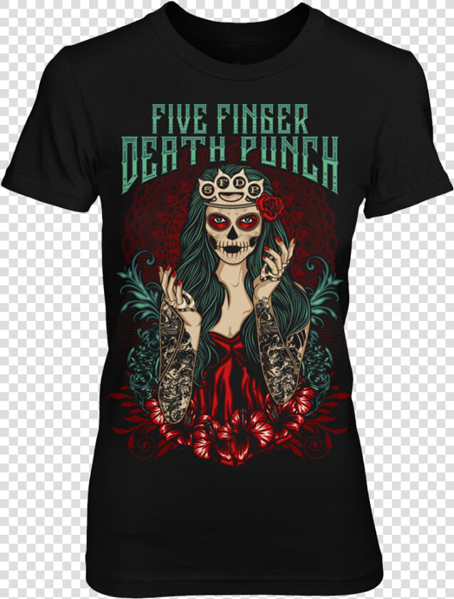 T Shirts Five Fingers Death Punch Lady Muerta  HD Png DownloadTransparent PNG