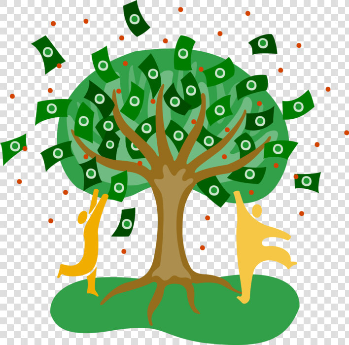 Vector Illustration Of People Grabbing Cash From Money   Money Tree Clipart Transparent  HD Png DownloadTransparent PNG