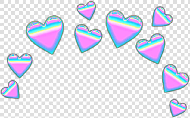  pastel  emoji  holographic  hearts  crown  ✨🦄🎀✨   Blue And Red Heart Emoji  HD Png DownloadTransparent PNG