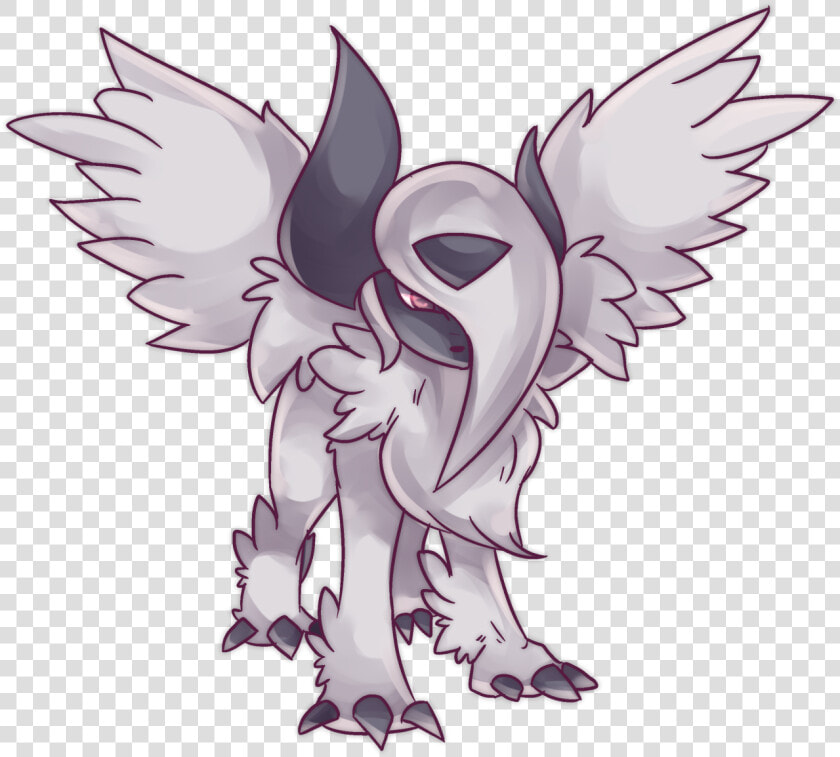 Mega Absol 152nd  5 Commission Want One Http   Mega Absol Line Art  HD Png DownloadTransparent PNG