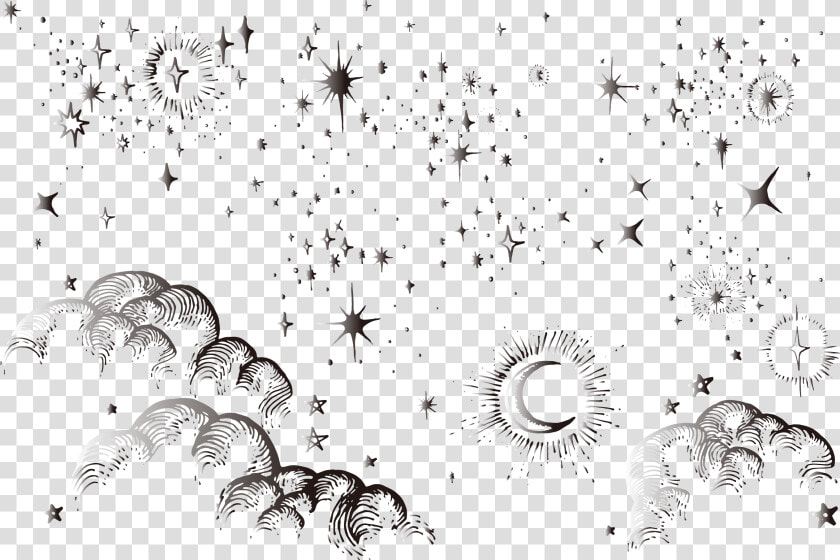 Transparent Moon And Stars Png   Moon And Stars Drawing  Png DownloadTransparent PNG