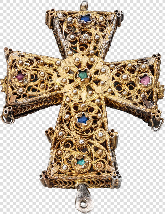 Reliquary Cross Pendant   Cross From 19th Century  HD Png DownloadTransparent PNG