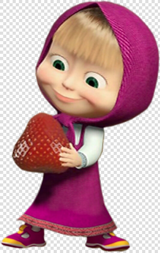 Masha Holding Large Strawberry   Masha And The Bear Hd Png  Transparent PngTransparent PNG