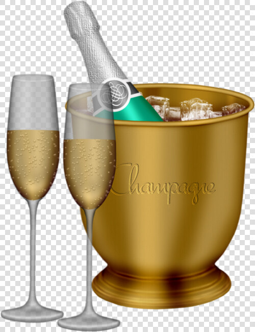 Verres Et Bouteille De Champagne  Seau Png  Fêtes   Saut À Champagne Png  Transparent PngTransparent PNG