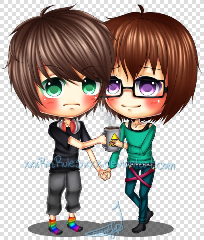 Chibi Couple Tyler And Brian By Xxxrinrulesxxx On   Cartoon  HD Png DownloadTransparent PNG