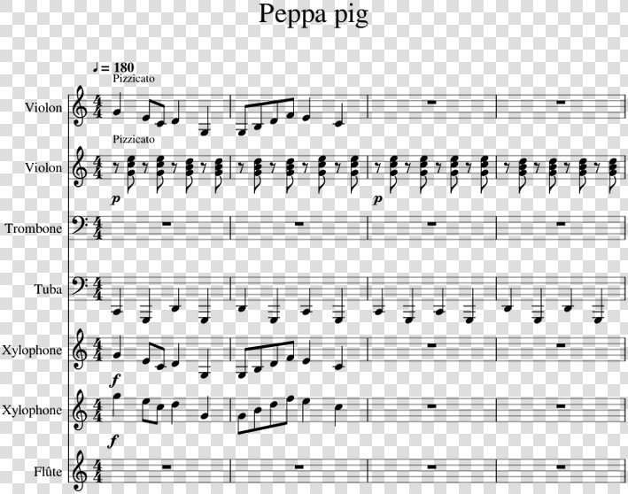 Transparent Peppa Pig Png Images   Peppa Pig Cello Sheet Music  Png DownloadTransparent PNG