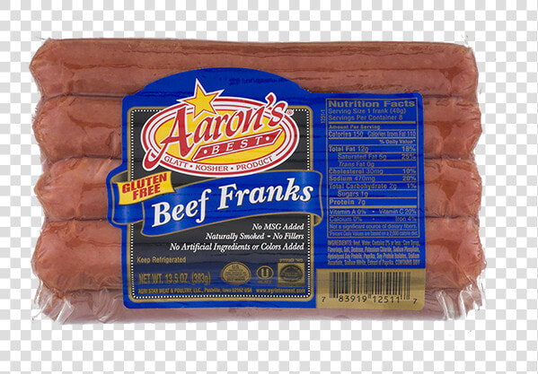 Aarons Beef Franks   Aaron  39 s Beef Hot Dogs  HD Png DownloadTransparent PNG