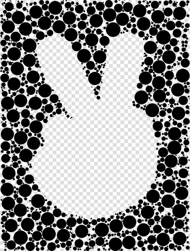 Negative Space Comic Peace Hand Circles   Monochrome  HD Png DownloadTransparent PNG