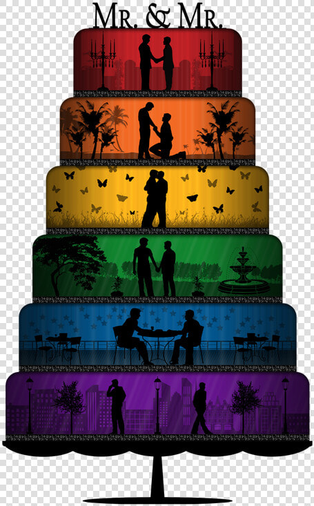 Six tiered  Gay Pride  Wedding Cake   Pasteles De Boda Gay  HD Png DownloadTransparent PNG