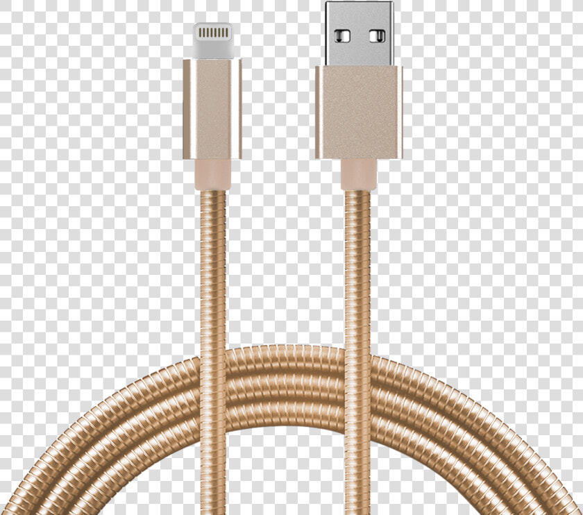 7944 Fuse Metal Mfi Lightning Cable Gold   Usb Cable Metal  HD Png DownloadTransparent PNG