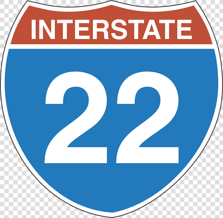 Interstate  22  Sign  Signage  Directions  Direction   Interstate Road Sign Vector  HD Png DownloadTransparent PNG