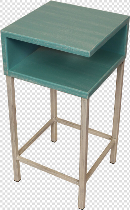 Cottage turquoise Sea Iron Drink Table With Wooden   Tacho Esmaltado Para Frituras  HD Png DownloadTransparent PNG