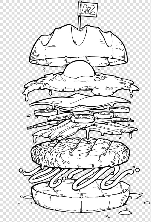 Transparent Chalk Drawings Png   Burger Drawing Png  Png DownloadTransparent PNG