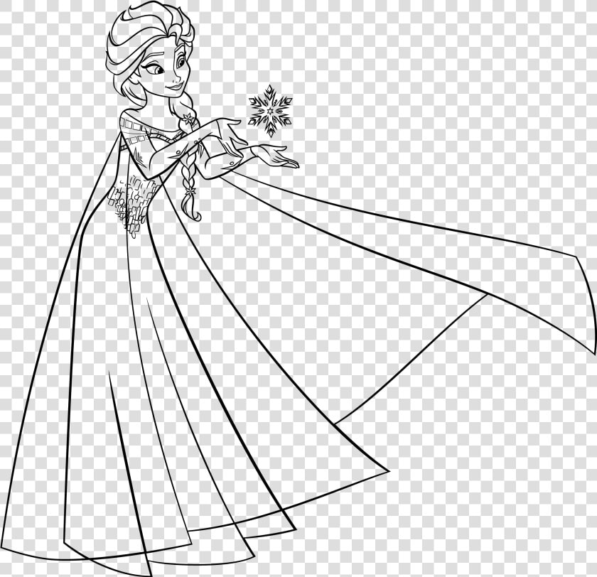 Transparent Floco De Neve Png   Sketch Elsa Disney Princess Frozen Drawing  Png DownloadTransparent PNG