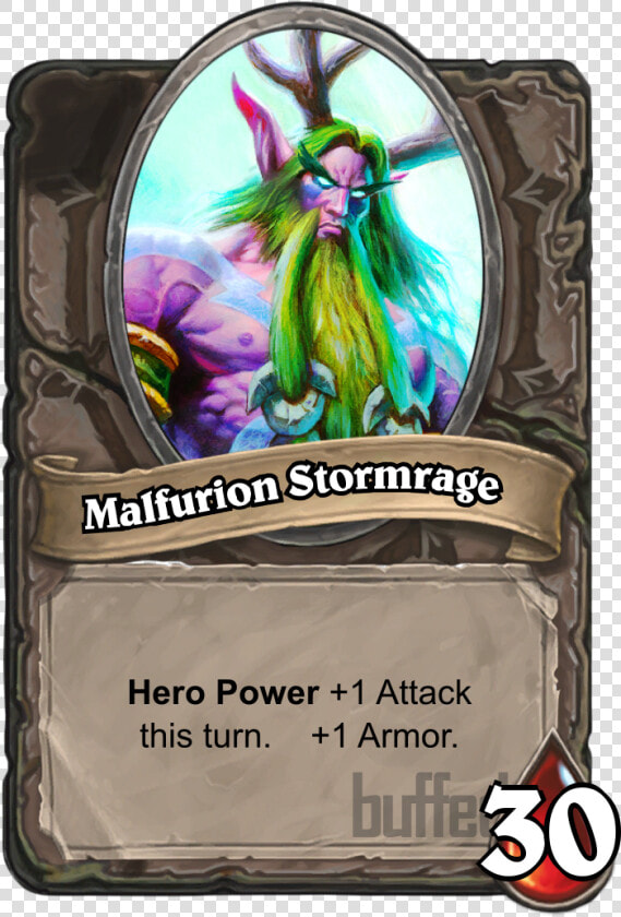 Malfurion Stormrage   Hero   Card   Hearthstone Database    Hearthstone Druid Hero  HD Png DownloadTransparent PNG