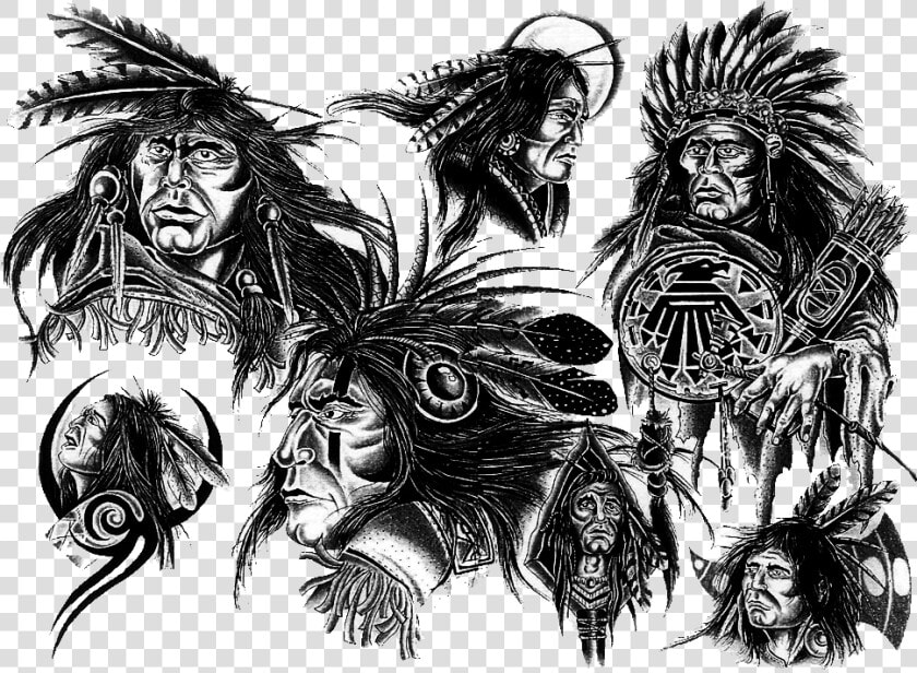 Sleeve Tattoo Americans In   Native American Tribal Chief Tattoo  HD Png DownloadTransparent PNG