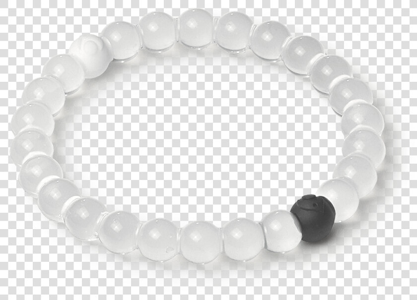 Side Angle Of Clear Silicone Beaded Bracelet   Bracelet White Black Beads  HD Png DownloadTransparent PNG