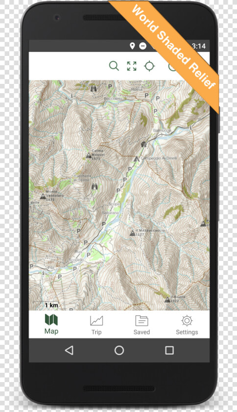 Gaia Gps World Shaded Relief Overlay   Smartphone  HD Png DownloadTransparent PNG