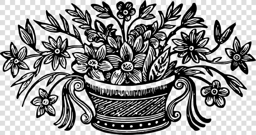 Bowl Of Flowers Clip Arts   Bowl Of Flowers Black And White Clipart  HD Png DownloadTransparent PNG