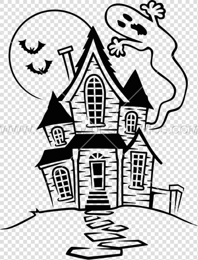 Haunted House Production Ready Artwork For T Shirt   Drawing Of A Haunted House  HD Png DownloadTransparent PNG