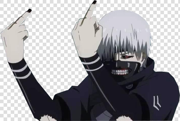 Sticker Kikoojap Kaneki Ken Tokyo Ghoul   Middle Finger In Anime  HD Png DownloadTransparent PNG