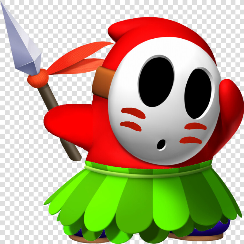 Shy Guy Wikipedia   Super Mario Spear Guy  HD Png DownloadTransparent PNG