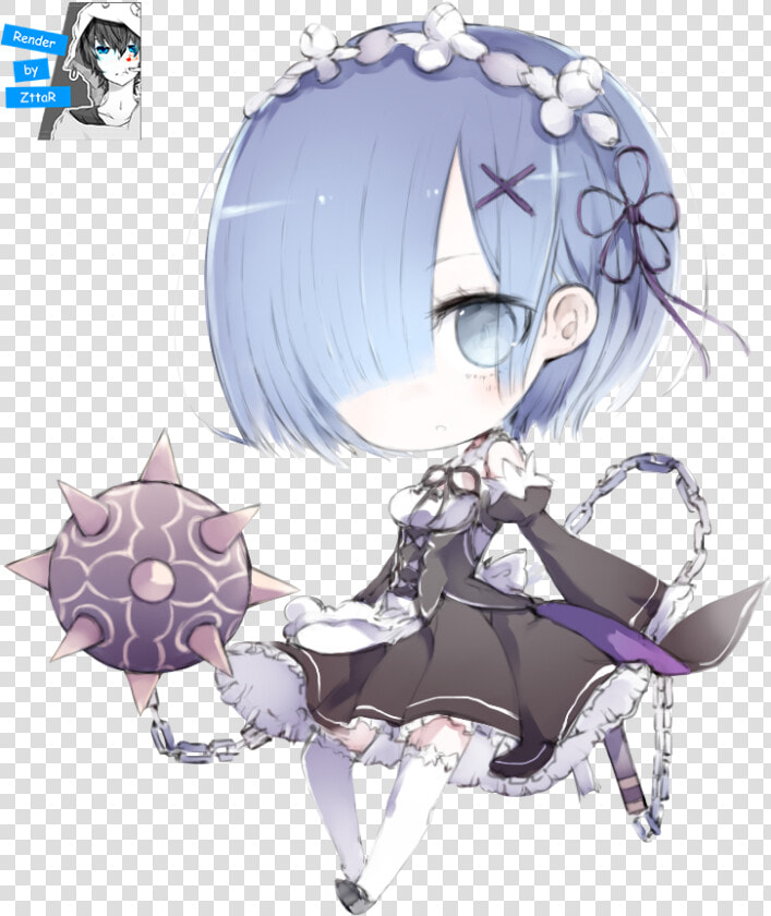 Zero » Render Rem Chibi   Re Zero Rem Cute  HD Png DownloadTransparent PNG