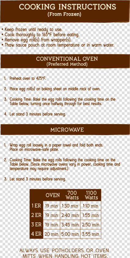 Cooking Instructions   Kahiki Egg Rolls Cooking Instructions  HD Png DownloadTransparent PNG