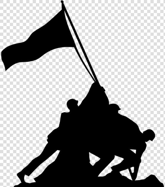 Marine Corps War Memorial Battle Of Iwo Jima Raising   Iwo Jima Flag Silhouette  HD Png DownloadTransparent PNG