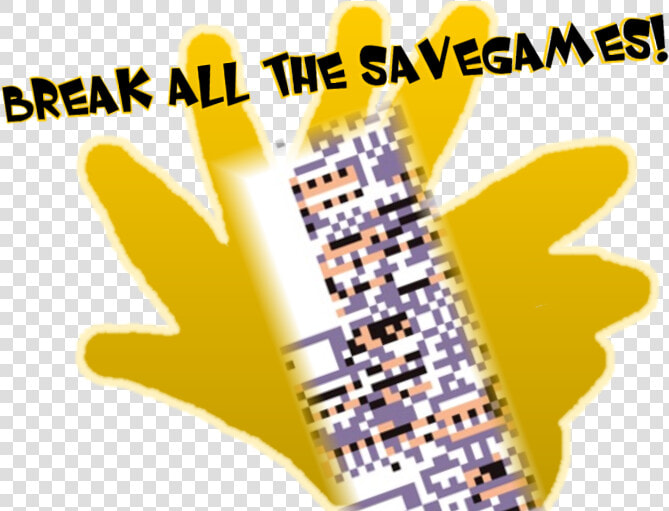 Break All The Savegames Yellow Text Font Product   Missingno Sprite  HD Png DownloadTransparent PNG