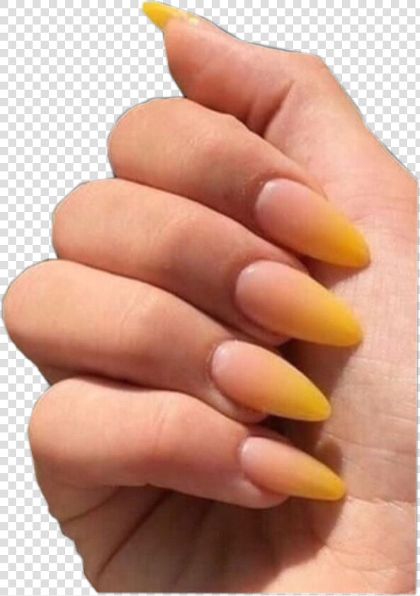  nails  acrylicnails  acrylic  yellow  hand  aesthetic   Design Pale Yellow Nail  HD Png DownloadTransparent PNG