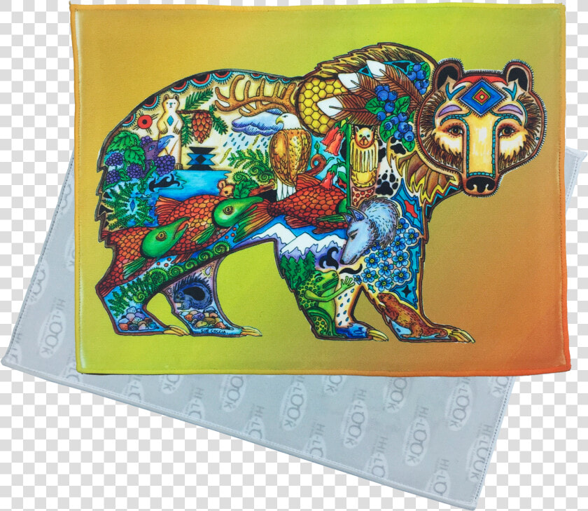 Grizzly Bear Microfiber Cleaning Cloth Data zoom   Native American Spirit Animals Art  HD Png DownloadTransparent PNG