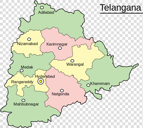 Telangana Map Mal   Telangana Map 10 Districts  HD Png DownloadTransparent PNG