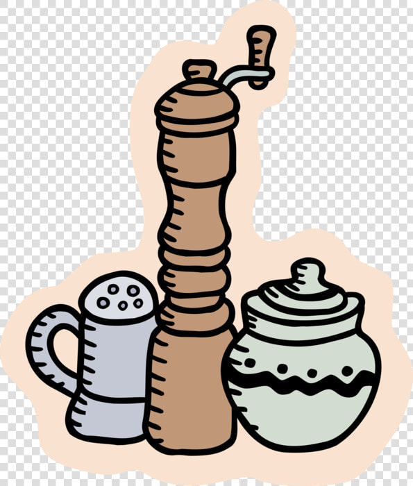 Vector Illustration Of Pepper Mill Grinder With Salt   Illustration  HD Png DownloadTransparent PNG