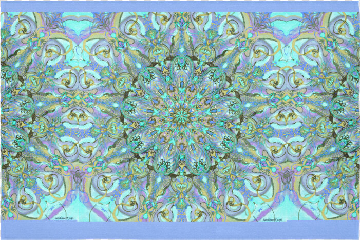 Blue Mandala Cotton Linen Wall Tapestry 60 X 40   Motif  HD Png DownloadTransparent PNG