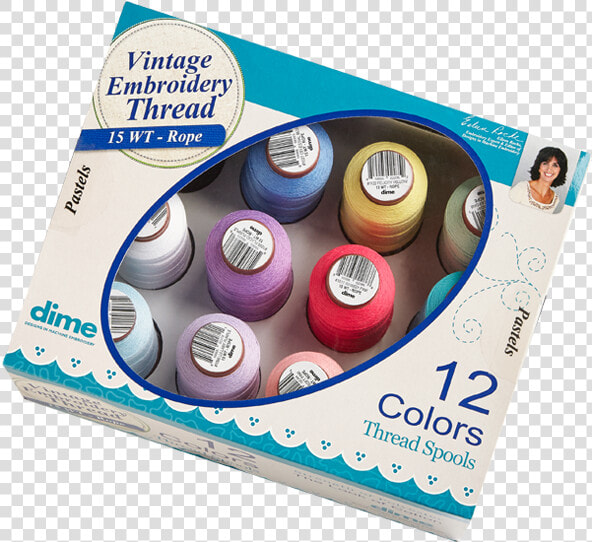 Vintage Embroidery Thread Brights 15wt Pkt 12 Mixed   Label  HD Png DownloadTransparent PNG