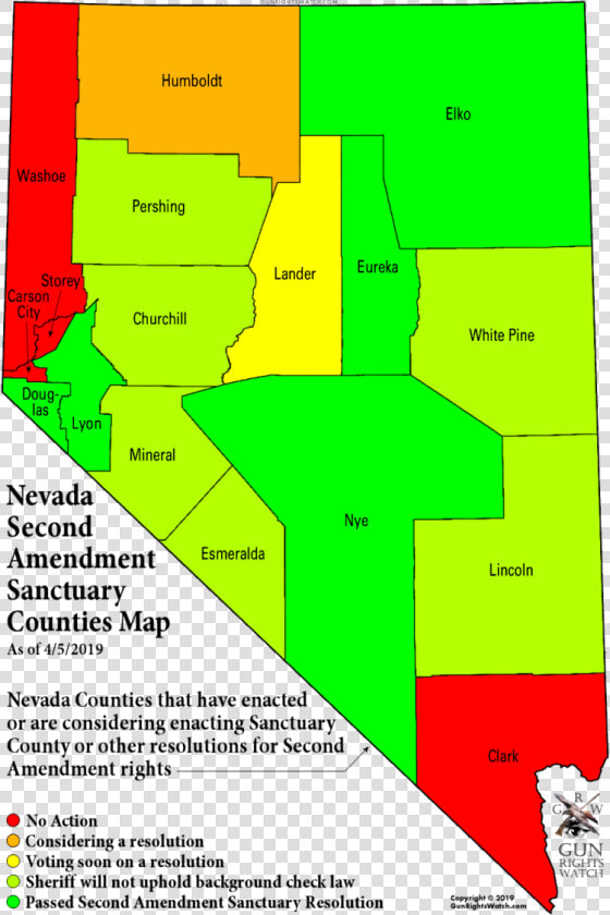 Nevada Map Of Second Amendment Sanctuary Counties   Second Amendment Sanctuary Nevada  HD Png DownloadTransparent PNG