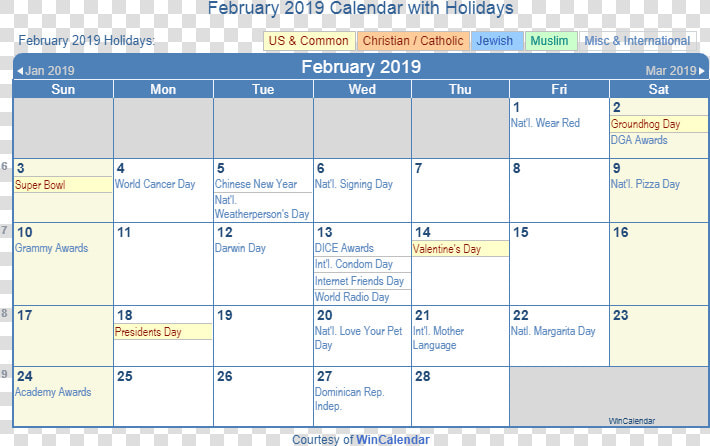 February 2019 Calendar With Holidays Printable   July 2019 Holiday Calendar  HD Png DownloadTransparent PNG