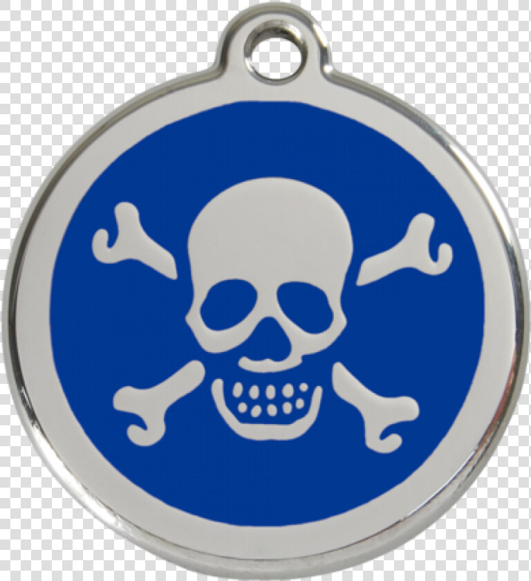 Dark Blue Skull  amp  Crossbones Pet Tag   Placas Identificativas Para Perros  HD Png DownloadTransparent PNG