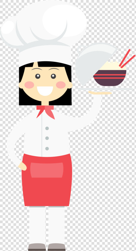 Flat Female Catering Industry Chef Cartoon Background   Portable Network Graphics  HD Png DownloadTransparent PNG