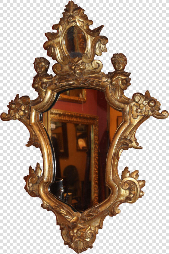 Baroque Mirror Largeand Round Baroque Mirror With Golden   Wall Clock  HD Png DownloadTransparent PNG