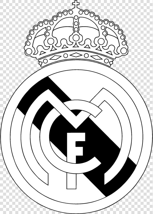 Real Madrid C F Logo Black And White   Real Madrid Vector Png  Transparent PngTransparent PNG