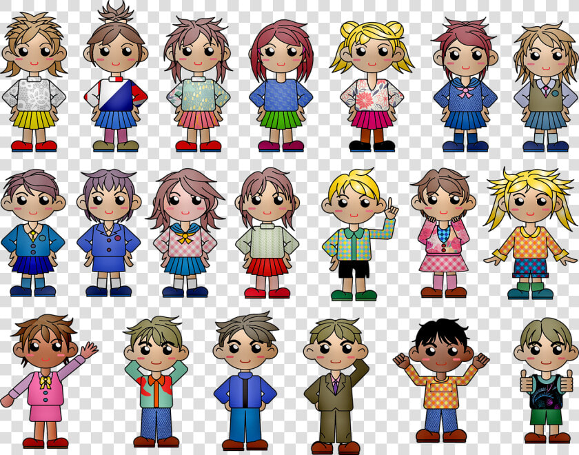 Chibi Children  Kawaii Boy  Kawaii Girl  Kawaii  Cute   Gambar Anak Laki Laki Dan Perempuan Animasi  HD Png DownloadTransparent PNG