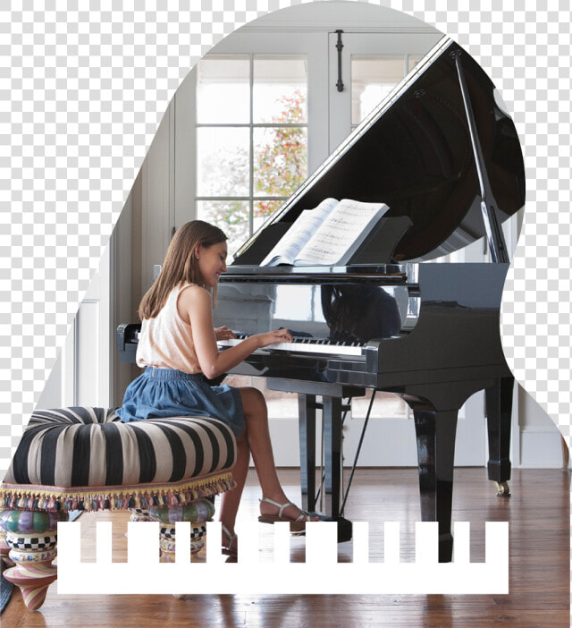 Digital Piano   Girl Playing Piano In The Room  HD Png DownloadTransparent PNG