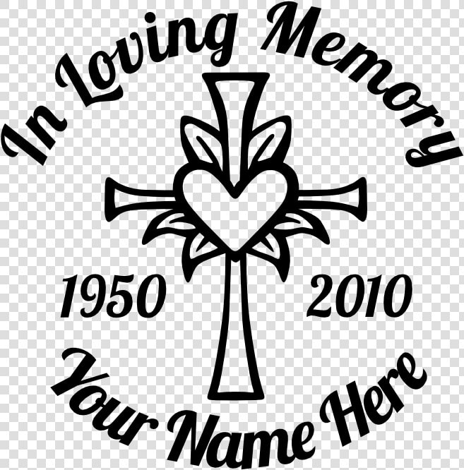 In Loving Memory Cross With Heart Sticker   Loving Memory Of Svg  HD Png DownloadTransparent PNG