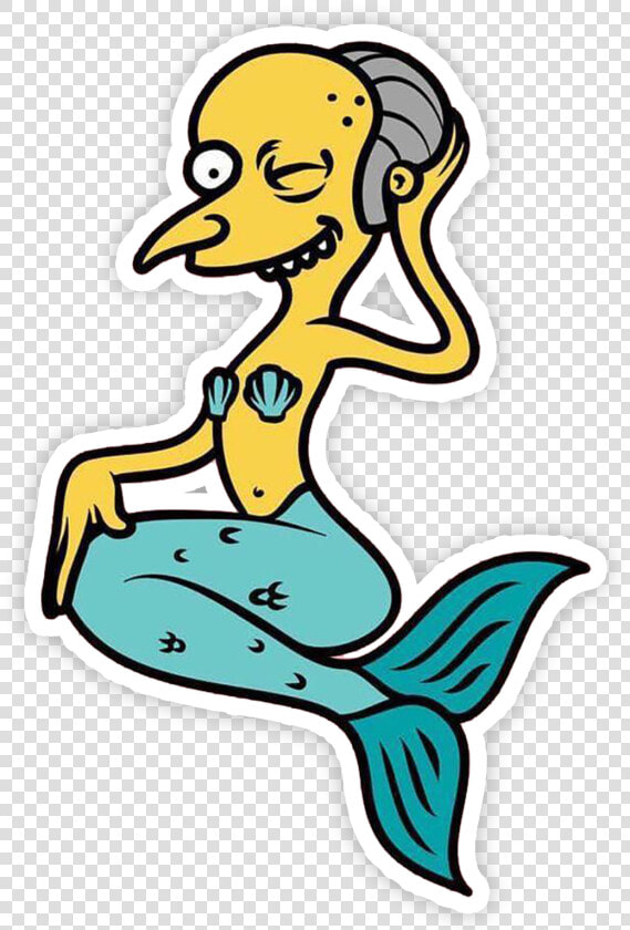 Transparent Tumblr Collage Stickers Png   Mr Burns Mermaid  Png DownloadTransparent PNG