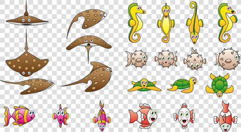 Caricature  Fish  Animal  Seahorse  Ocean  Puffer Fish  HD Png DownloadTransparent PNG