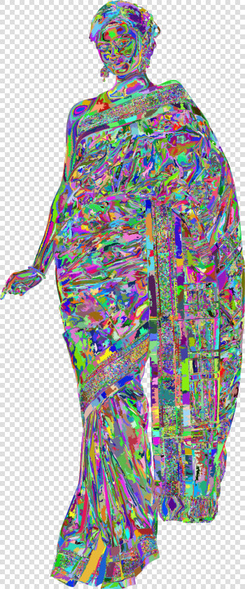 Prismatic Woman In Saree Clip Arts   Saree Lady Icon Transparent Background  HD Png DownloadTransparent PNG