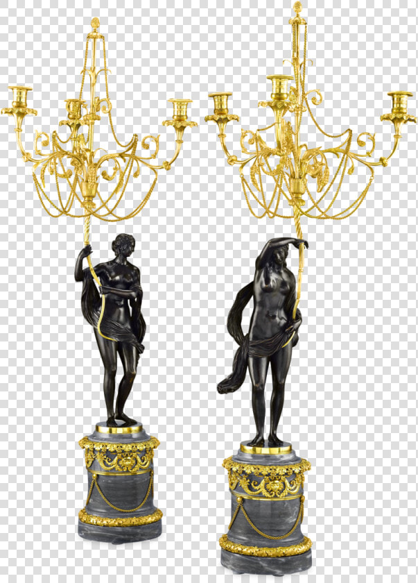 Russian Figural Bronze Candelabra   Chandelier  HD Png DownloadTransparent PNG