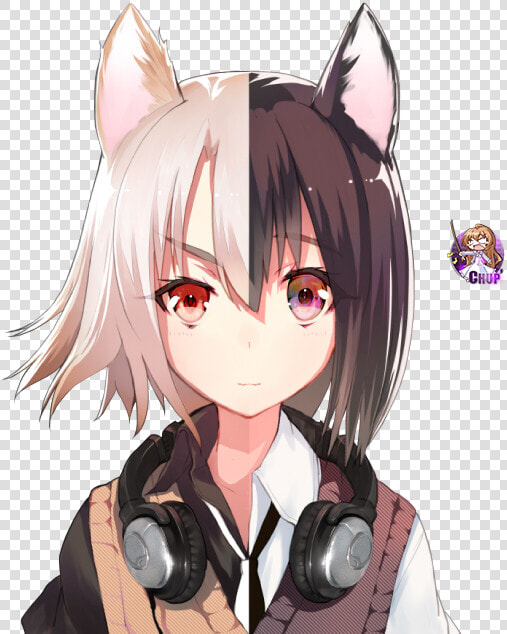 Anime Girl Different Colored Eyes  HD Png DownloadTransparent PNG